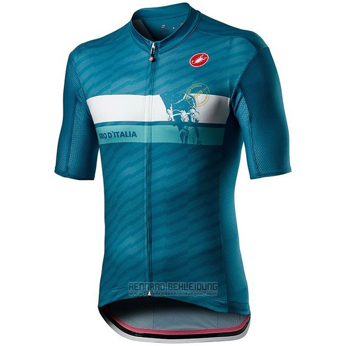 2020 Fahrradbekleidung Giro d'Italia Azurblau Trikot Kurzarm und Tragerhose